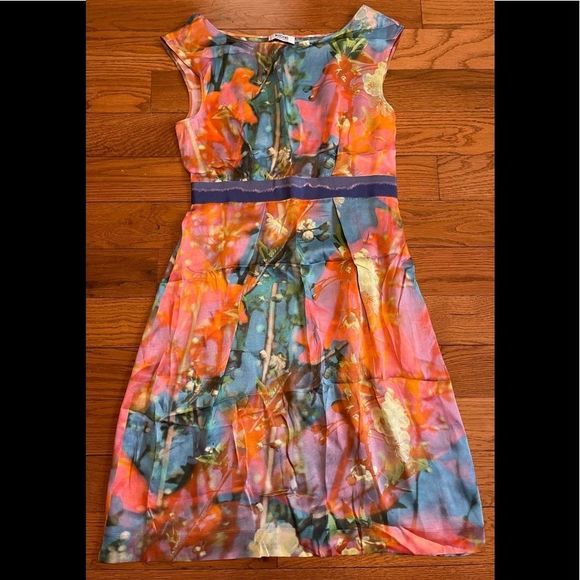 Moschino CheapandChic Floral Watercolor Silk Dress - Picture 2 of 13